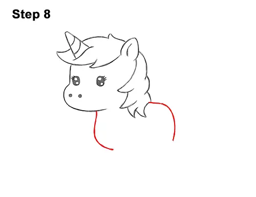 How to Draw Cute Cartoon Unicorn Pony 8