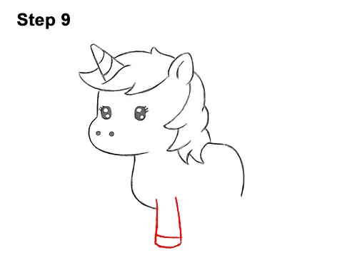 How to Draw Cute Cartoon Unicorn Pony 9