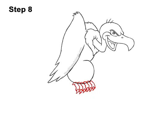 How to Draw a Cool Cartoon Vulture Condor Buzzard 8