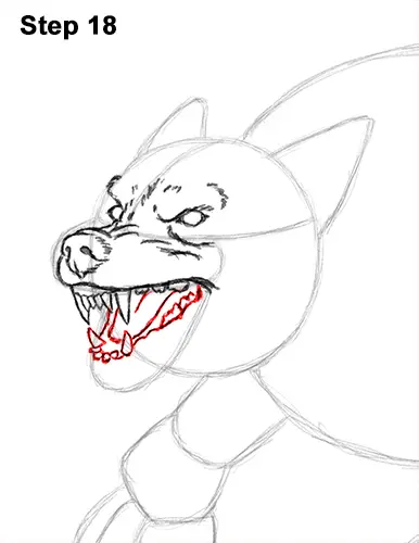 How to Draw Growling Snarling Scary Angry Werewolf 18