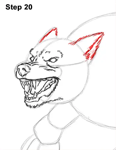 How to Draw Growling Snarling Scary Angry Werewolf 20