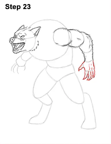 How to Draw Growling Snarling Scary Angry Werewolf 23