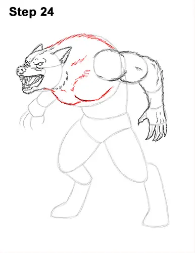 How to Draw Growling Snarling Scary Angry Werewolf 24