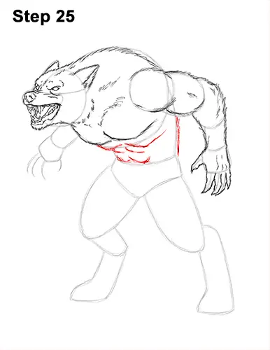 How to Draw Growling Snarling Scary Angry Werewolf 25