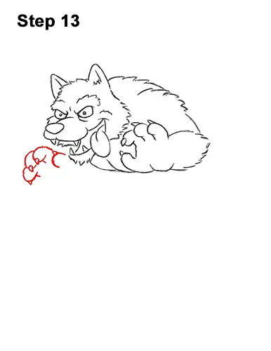 How to Draw Cartoon Werewolf Wolf Monster Halloween 13