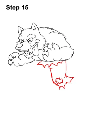 How to Draw Cartoon Werewolf Wolf Monster Halloween 15
