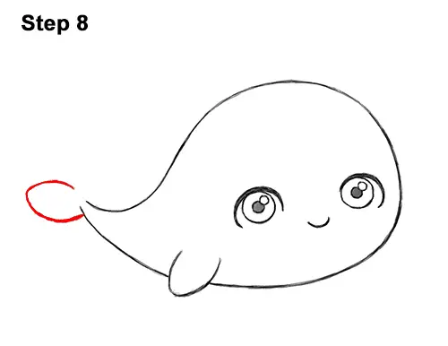 How to Draw Cute Cartoon Blue Whale 8