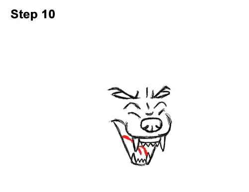 Draw Angry Mean Snarling Cartoon Wolf 10