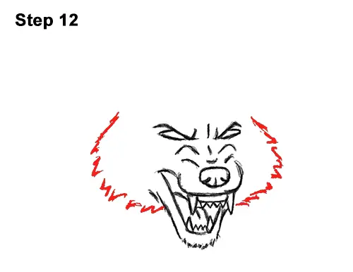 Draw Angry Mean Snarling Cartoon Wolf 12