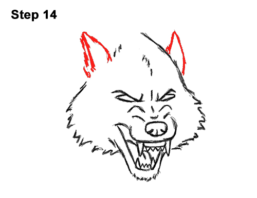 Draw Angry Mean Snarling Cartoon Wolf 14
