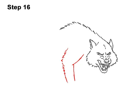 Draw Angry Mean Snarling Cartoon Wolf 16