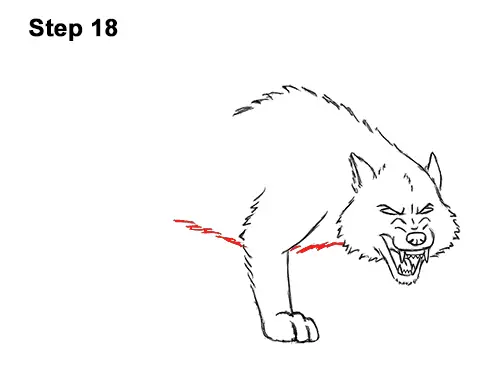 Draw Angry Mean Snarling Cartoon Wolf 18