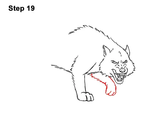 Draw Angry Mean Snarling Cartoon Wolf 19