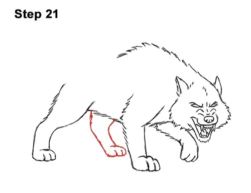 how to draw a wolf growling cartoon