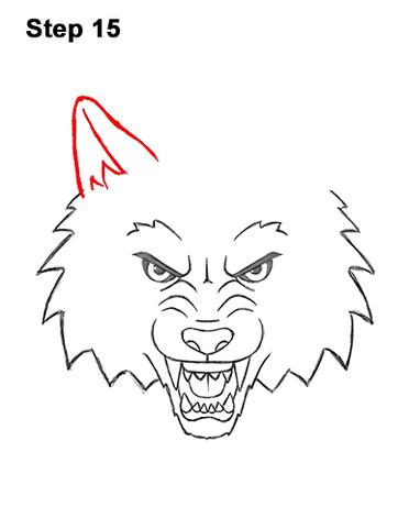 growling wolf face