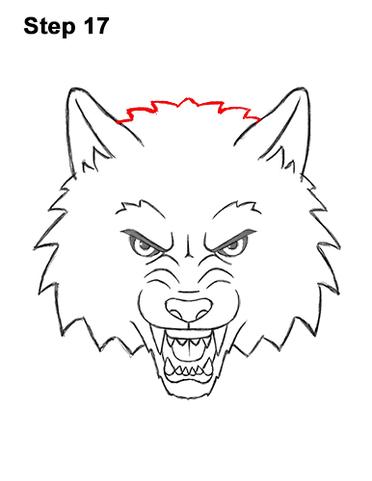 anime wolf head outline
