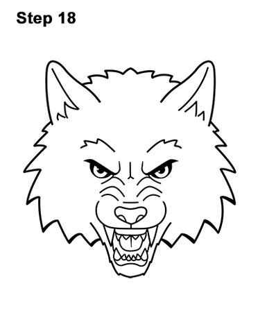 wolf face drawing step by step