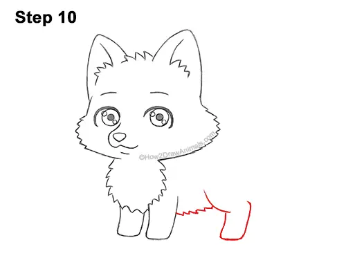 How to Draw a Cute Cartoon Gray Wolf Chibi Kawaii 10