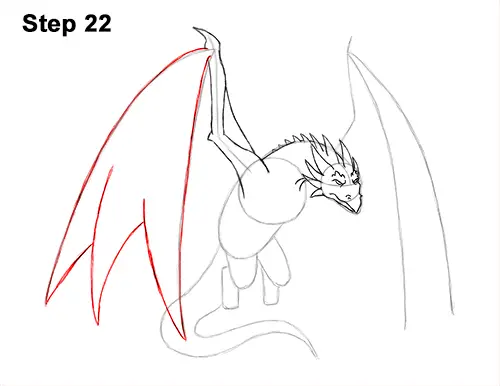 How to Draw Wyvern Dragon Wings Flying 22