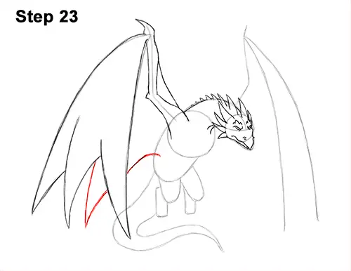 How to Draw Wyvern Dragon Wings Flying 23