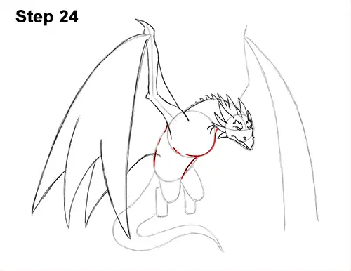 How to Draw Wyvern Dragon Wings Flying 24