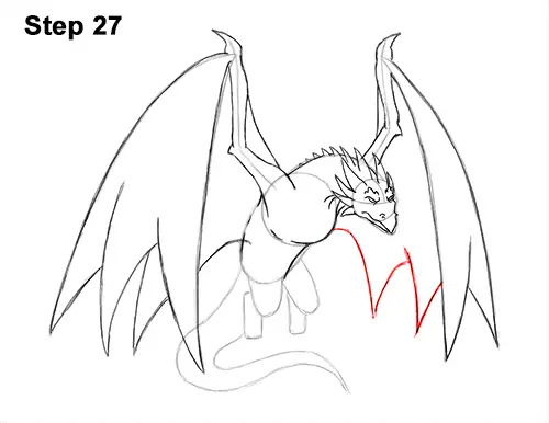 How to Draw Wyvern Dragon Wings Flying 27