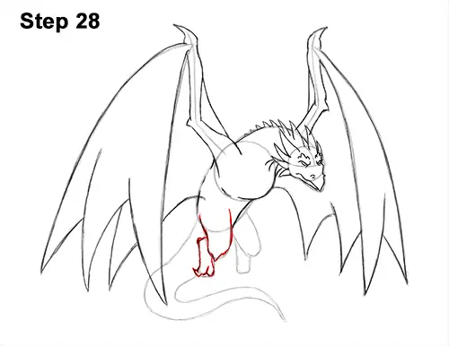 How to Draw Wyvern Dragon Wings Flying 28