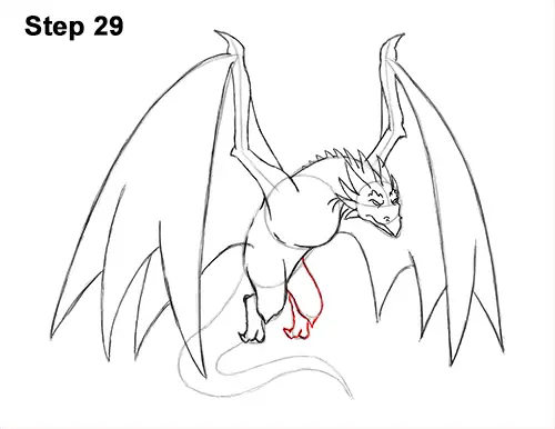 How to Draw Wyvern Dragon Wings Flying 29
