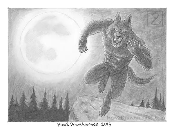 Werewolf Moon Drawing